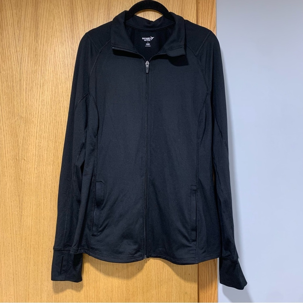 Old Navy Active Women's Go-Dry Black Full Zip Sweater - Size Large
